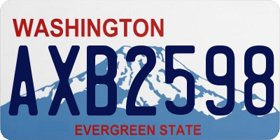 WA license plate AXB2598