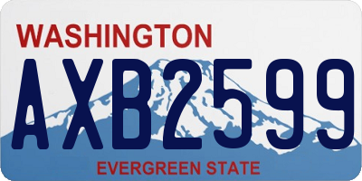 WA license plate AXB2599