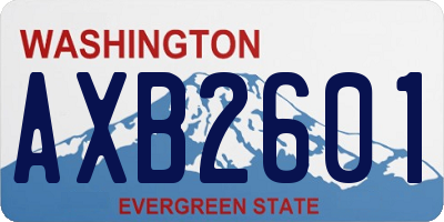 WA license plate AXB2601