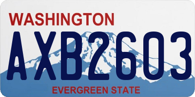 WA license plate AXB2603