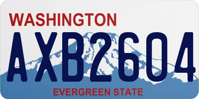 WA license plate AXB2604
