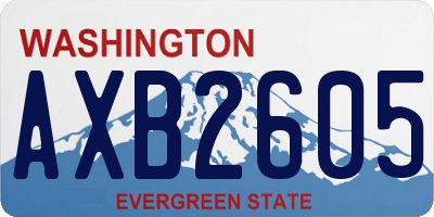 WA license plate AXB2605
