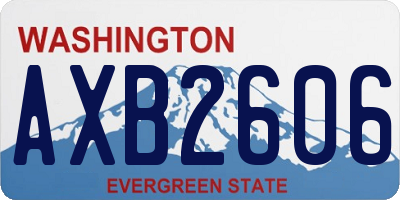 WA license plate AXB2606
