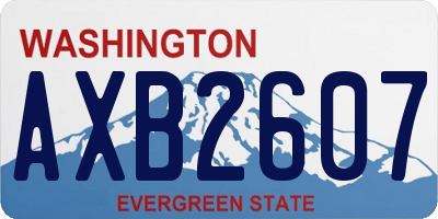 WA license plate AXB2607