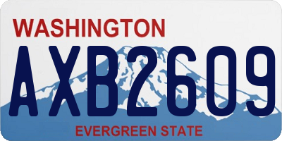 WA license plate AXB2609