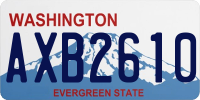 WA license plate AXB2610