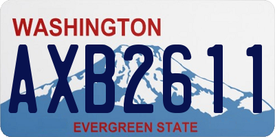 WA license plate AXB2611