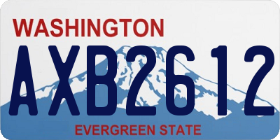 WA license plate AXB2612