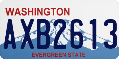 WA license plate AXB2613