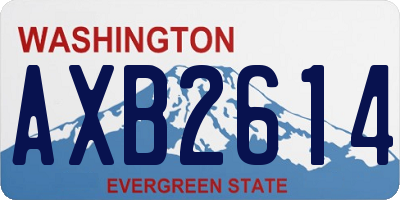 WA license plate AXB2614
