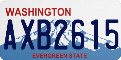 WA license plate AXB2615