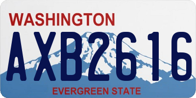 WA license plate AXB2616