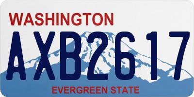 WA license plate AXB2617