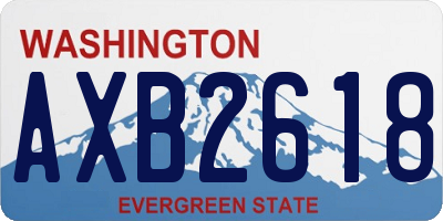 WA license plate AXB2618