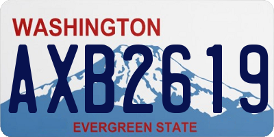 WA license plate AXB2619