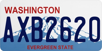 WA license plate AXB2620