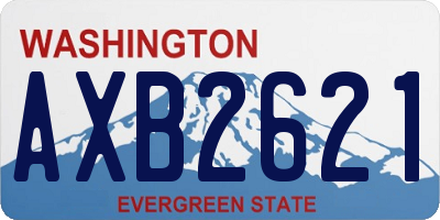 WA license plate AXB2621