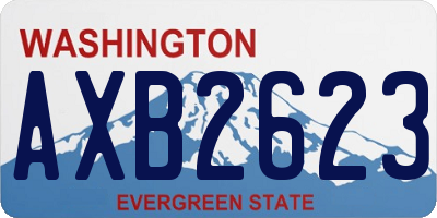 WA license plate AXB2623