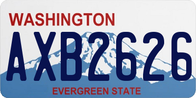 WA license plate AXB2626