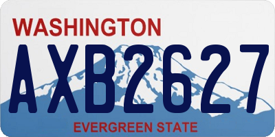 WA license plate AXB2627