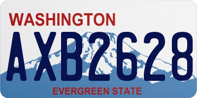 WA license plate AXB2628