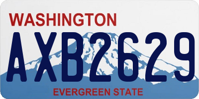 WA license plate AXB2629