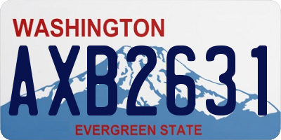 WA license plate AXB2631