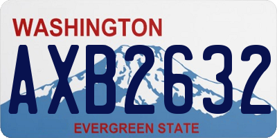 WA license plate AXB2632