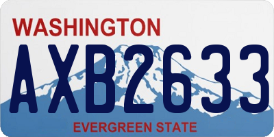 WA license plate AXB2633