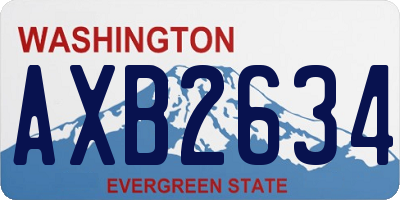 WA license plate AXB2634