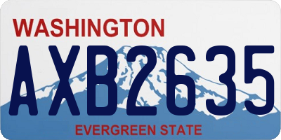 WA license plate AXB2635