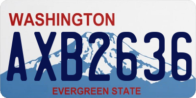 WA license plate AXB2636