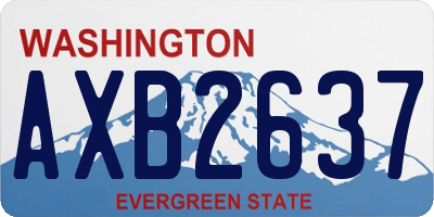 WA license plate AXB2637