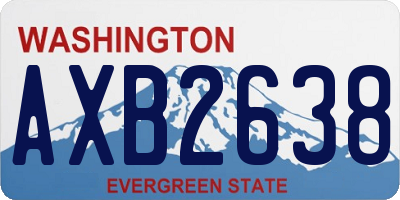 WA license plate AXB2638