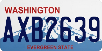 WA license plate AXB2639