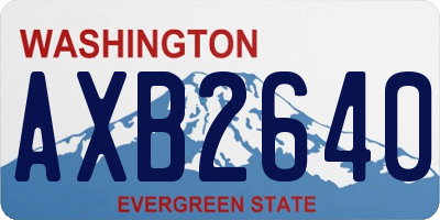 WA license plate AXB2640