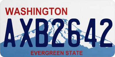WA license plate AXB2642