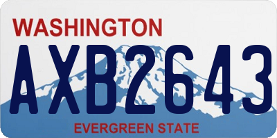 WA license plate AXB2643