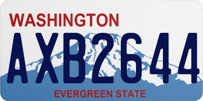 WA license plate AXB2644