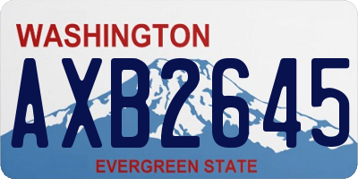 WA license plate AXB2645