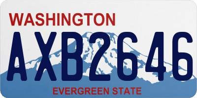 WA license plate AXB2646