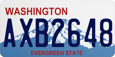 WA license plate AXB2648