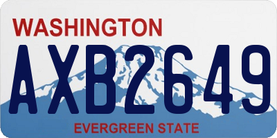 WA license plate AXB2649