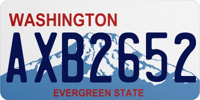 WA license plate AXB2652