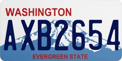 WA license plate AXB2654