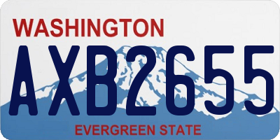 WA license plate AXB2655