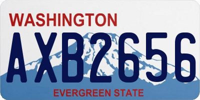 WA license plate AXB2656