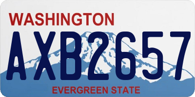 WA license plate AXB2657