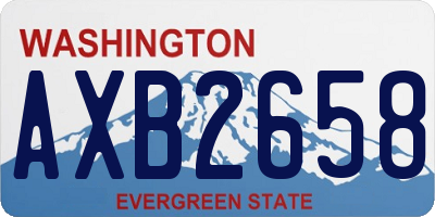 WA license plate AXB2658