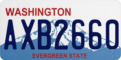 WA license plate AXB2660